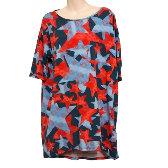 LuLaRoe Hi Lo Tunic Top w Stars Sz M - Picture 1 of 5